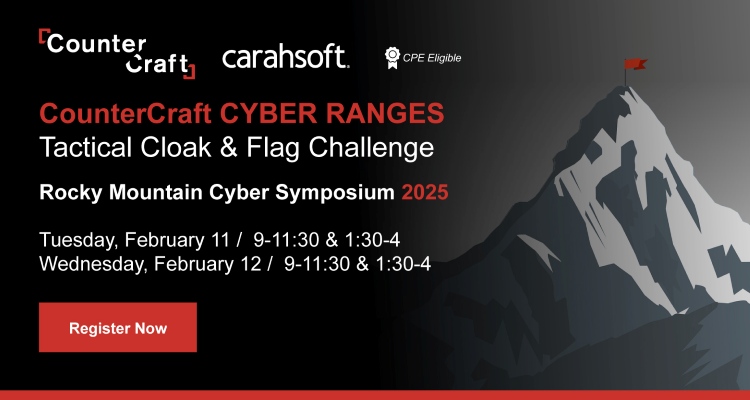 CounterCraft CYBER RANGES Tactical Cloak & Flag Challenge Event Banner