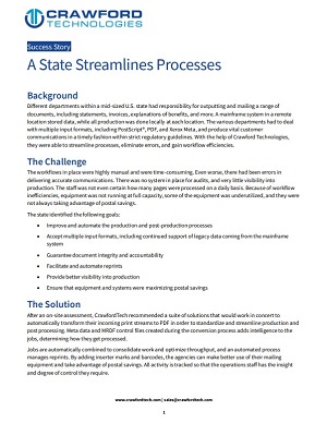 A State Streamlines Processes