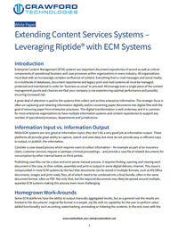 Extending Content Services Systems – Leveraging Riptide® with ECM Systems