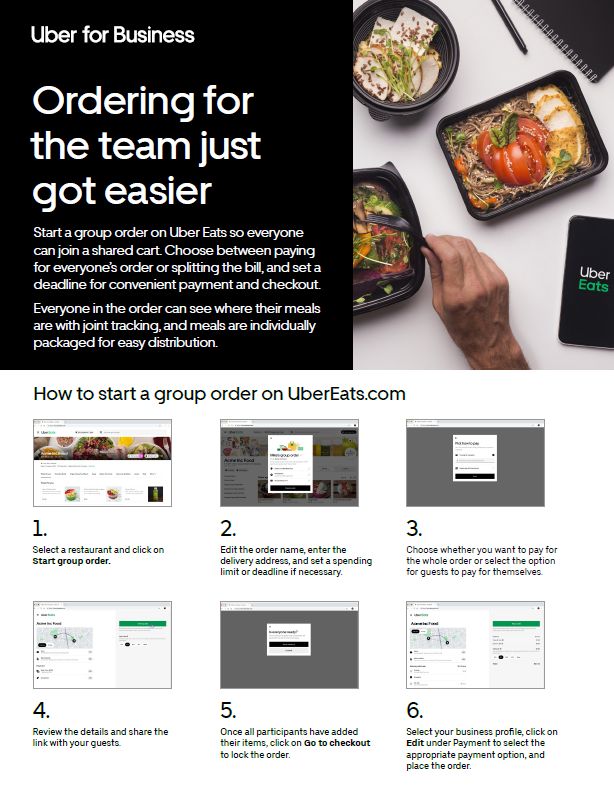 How to Setup a Group Order on Uber Eats