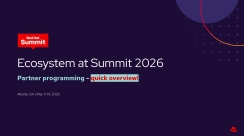 Red Hat Summit Ecosystem Success Day - Programming Overview