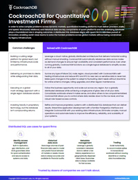 CockroachDB for Quantitative Investment Firms