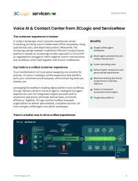 Voice AI & Contact Center from 3CLogic and ServiceNow