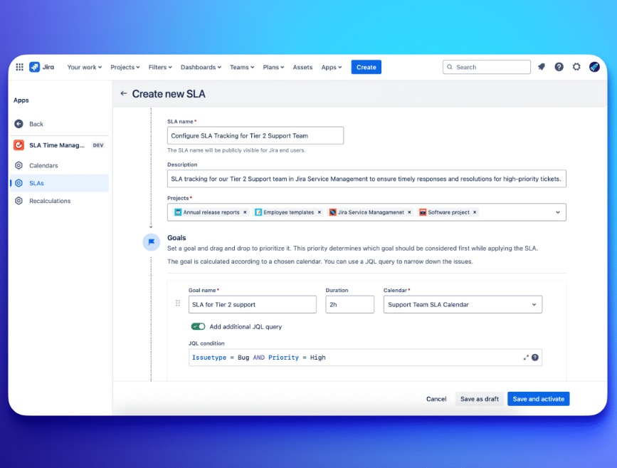 Easily tailor and manage your SLAs