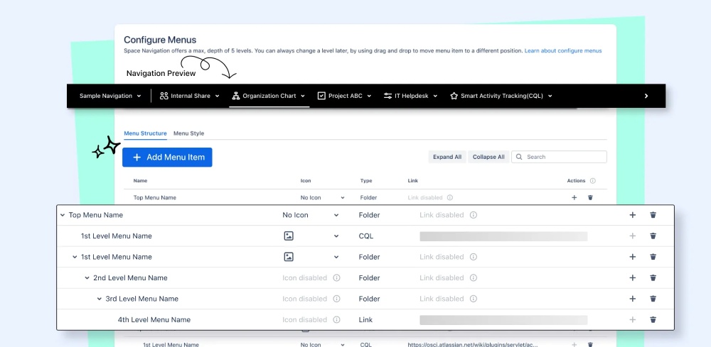 Flexible Space Navigation for Confluence