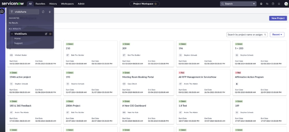 In-platform ServiceNow reporting tool