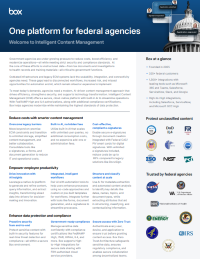 One Platform for Federal Agencies