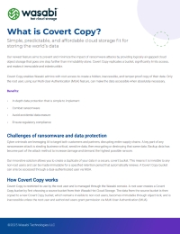 Wasabi Hot Cloud Storage: What is Covert Copy?