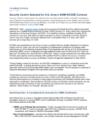 Security Centric Selected for U.S. Army's $49M NCODE Contract