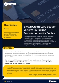 Global Credit Card Leader Secures 36 Trillion Transactions with Certes