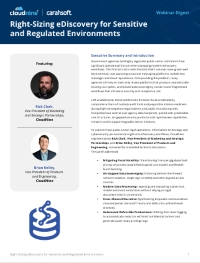 Right-Sizing eDiscovery for Sensitive and Regulated Environments