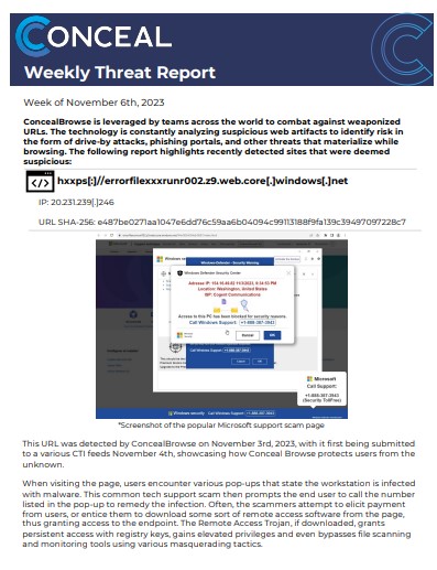 Conceal Threat Report 11-6-23