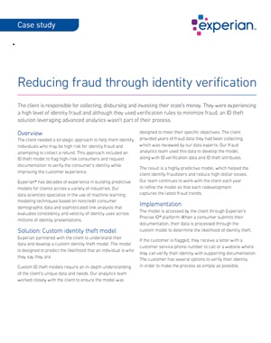 Reducing Fraud Through Identity Verification