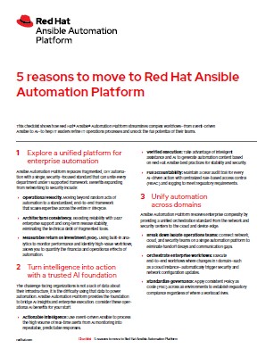 5 reasons to move to Red Hat Ansible Automation Platform