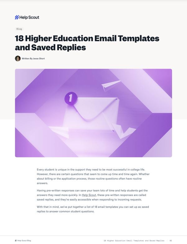 18 Higher Education Email Templates and Saved Replies