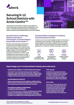 Securing K-12 School Districts with Armis Centrix™