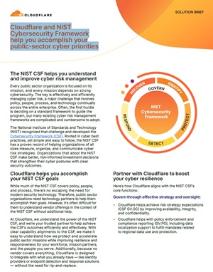 Cloudflare and NIST Cybersecurity Framework Help You Accomplish Your Public-Sector Cyber Priorities