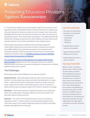 Protecting Education Providers Against Ransomware