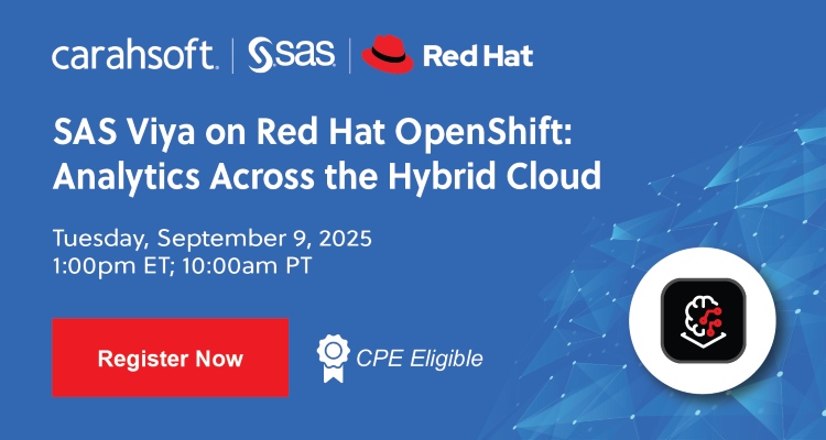 SAS Viya on Red Hat OpenShift Analytics Across the Hybrid Cloud Event Banner