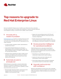 Top reasons to upgrade to Red Hat Enterprise Linux
