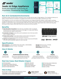Seekr AI Edge Appliance Build and Operate Trustworthy AI Anywhere—Powered by Your Data
