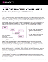 Supporting CMMC Compliance: How the Claroty Platform Supports CMMC Compliance
