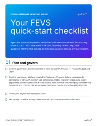 Your FEVS Quick-Start Checklist