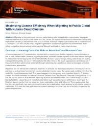 Maximizing License Efficiency When Migrating to Public Cloud With Nutanix Cloud Clusters