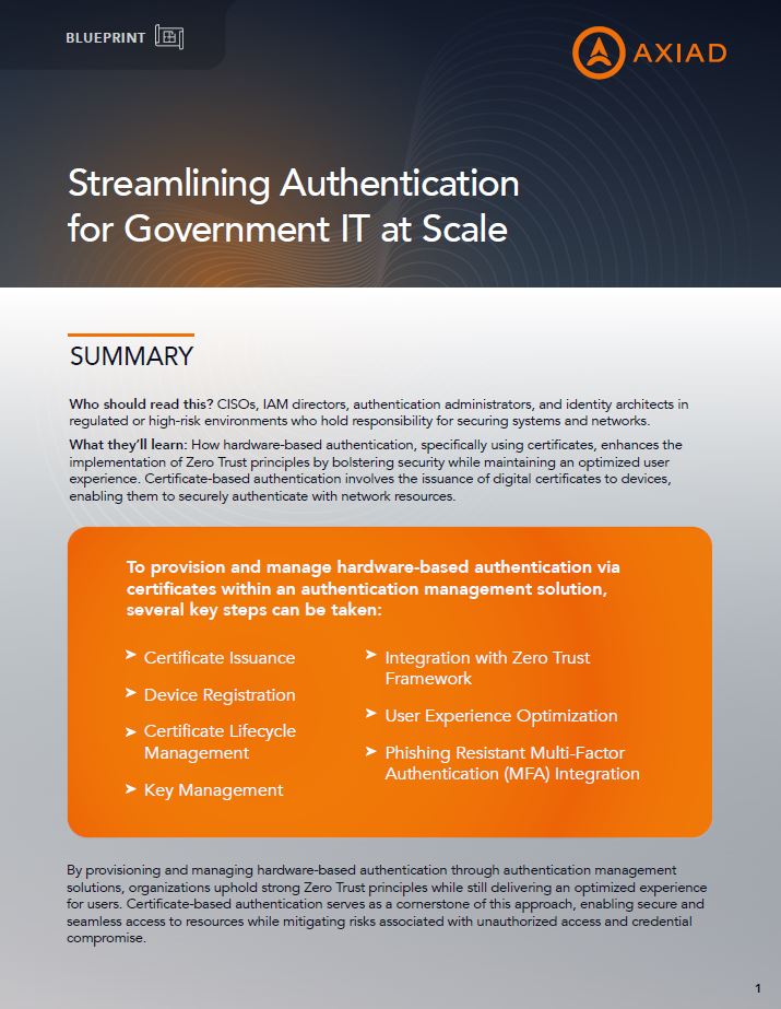 Streamlining Authentication for Government IT at Scale