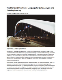 The Standard Dataframe Language for Data Analysis and Data Engineering