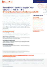 BeyondTrust’s Solutions Support Your Compliance with the FBI’s Criminal Justice Information Services (CJIS)