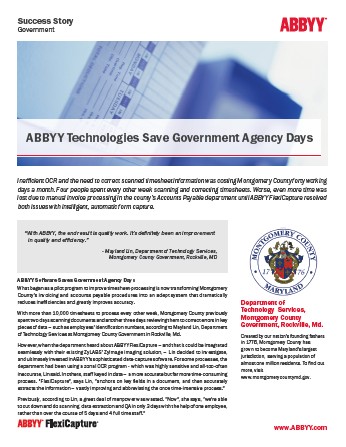 ABBYY Technologies Save Government Agency Days