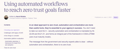 Using automated workflows to reach zero trust goals faster