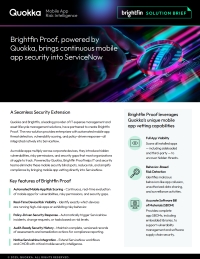 Brightfin Proof, Powered by Quokka, Brings Continuous Mobile App Security into ServiceNow