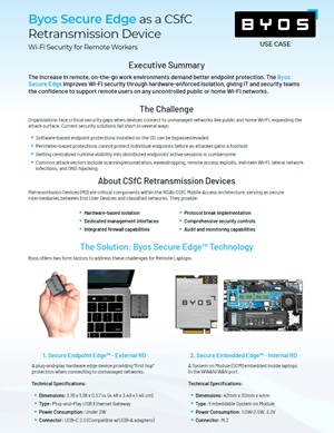 BYOS Secure Edge as a CSfC Retransmission Device: Wi-Fi Security for Remote Workers