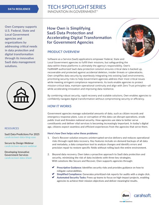 Tech Spotlight - How Own is Simplifying SaaS Data Protection and Accelerating Digital Transformation for Government Agencies