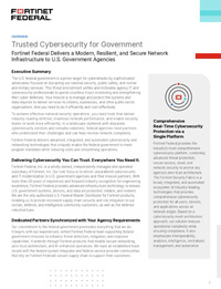 Trusted Cybersecurity for Government - Fortinet Federal Overview