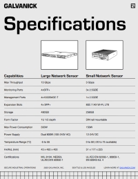 Network Sensor Specifications-Galvanick