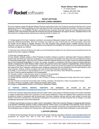 Rocket Software End User License Agreement
