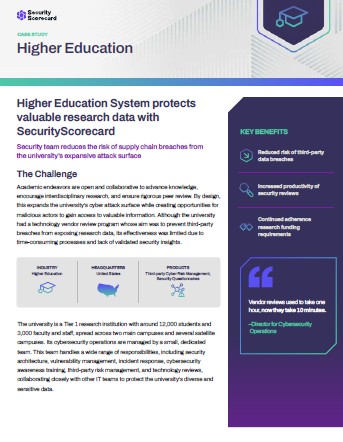 Higher Education System Protects Valuable Research Data with SecurityScorecard