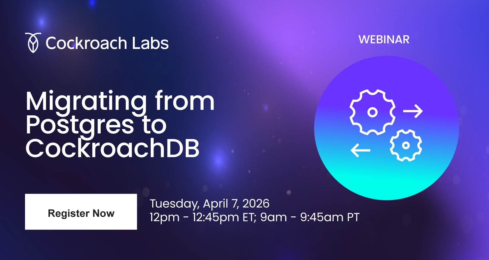 Migrating from Postgres to CockroachDB Event Banner 