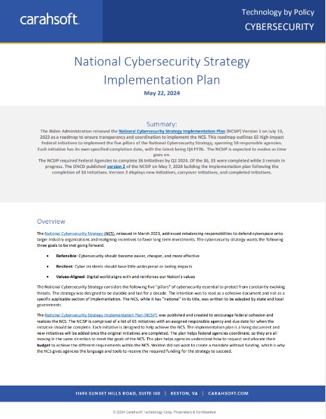 National Cybersecurity Strategy Implementation Plan