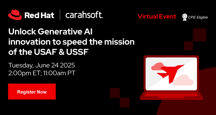 Unlock Generative AI innovation to speed the mission of the USAF & USSF Event Banner
