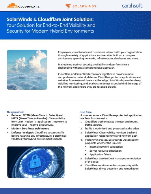 SolarWinds & Cloudflare Joint Solution