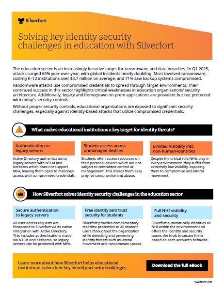 Solving Key Identity Security Challenges in Education with Silverfort