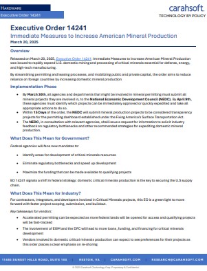 Executive Order 14241: Immediate Measures to Increase American Mineral Production