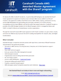 ̽����Ƶ Canada AWS Awarded Master Agreement with the ShareIT program