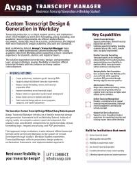 TRANSCRIPT MANAGER: Modernize Transcript Generation in Workday Student