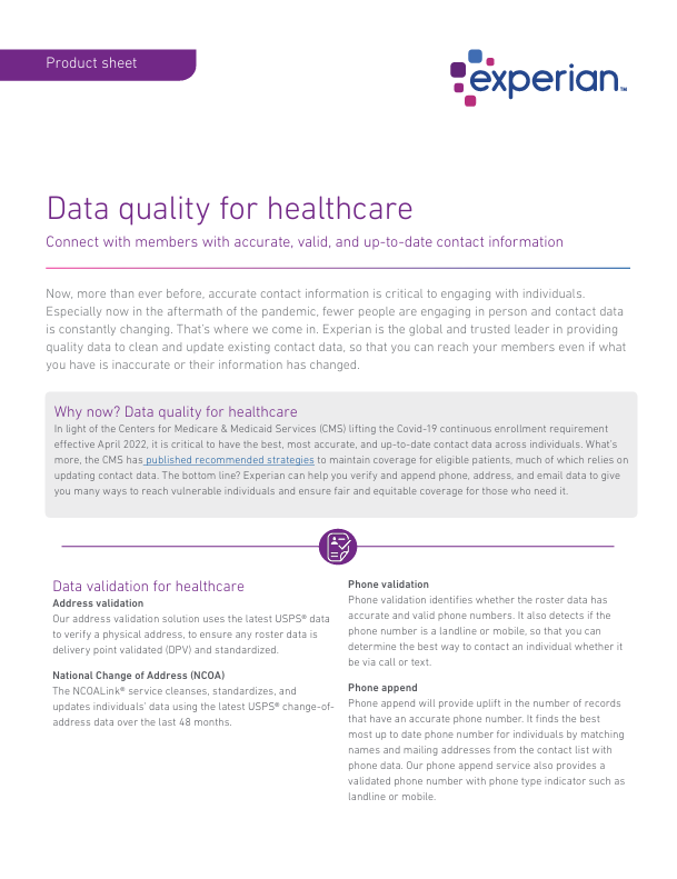 Data Quality for Healthcare
