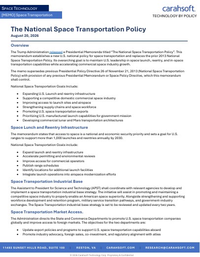 The National Space Transportation Policy